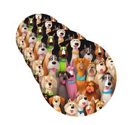 Many Cute Dogs Car Air Fresheners 4 Pcs Funny Hanging Car Air Fresheners Cute Long Lasting Scented Mirror Hanging Decoration Ornaments Gift For Men Women Round Shape