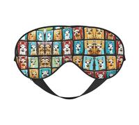 Many Cute Llama Tile Print Eye Mask,Silk-Like Sleep Mask,Night Sleeping Mask for Men Women,for Sleep Relaxation