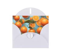 Many Delicious Oranges Horizontal Holiday Card With White Heart Shaped Envelope And Write Various Holiday Greetings