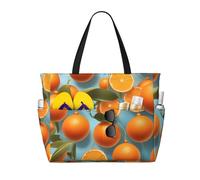 Many Delicious Oranges Multifunctional Beach Travel Bag Multi Pocket Fashionable Design Suitable for Various Outdoor Venues