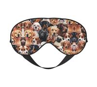 Many Dogs Night Mask Soft Reversible Eye Cover Adjustable Strap Light Blocking Comfortable Rest