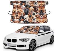 Many dogs Stylish Printed Windshield Snow Cover for Cars, Car Windshield Cover for Ice, Snow & Sun, Easy Install, Universal Size with Storage Bag
