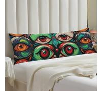 Many Evil Eyes Body Pillow Cover with Hidden Zipper 20x54 Full Long Pillowcase for Couch Sofa Decor Breathable Bed Shams Boho Oversized Lumbar Pillow Covers for All Seasons