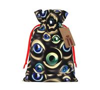 many evil eyes print Christmas Bag - Premium Holiday packet, Festive Xmas Packaging with Joyful Designs
