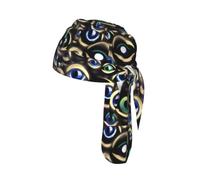 many evil eyes Print Cycling Skull Cover Moisture Wicking Headwrap Under Helmet Tie Back Modern Beanie 22-24 In