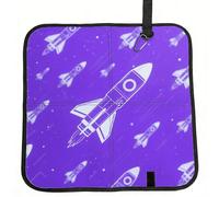 Many Exploration Rocket Seat Cushion Folding, Indoor Outdoor Portable Chair Cushion for Camping, Waterproof Memory Foam Sitting Mats for Picnic Hiking, Lightweight & Compact 15.8 x 15.8 in