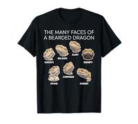 Many Faces of A Bearded Dragon Funny Reptile Lover T-Shirt