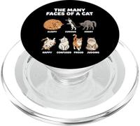 Many Faces Of A Cat Funny Kitten for Men Women Kids PopSockets PopGrip for MagSafe