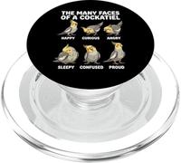 Many Faces Of A Cockatiel Funny Bird Lover PopSockets PopGrip for MagSafe