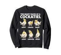 Many Faces Of A Cockatiel Funny Bird Lover Sweatshirt