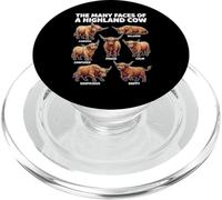 Many Faces Of A Highland Cow Funny Highland Cattle Farmer PopSockets PopGrip for MagSafe
