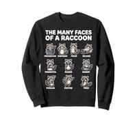 Many Faces Of A Raccoon Funny Animal Lover Sweatshirt
