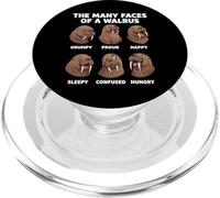 Many Faces Of A Walrus Funny Ocean Animal PopSockets PopGrip for MagSafe