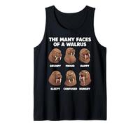 Many Faces of A Walrus Funny Ocean Animal Tank Top
