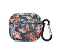 Many Fish Bluetooth Earbuds Case Cover Full Body Shockproof Protection Hard Case Support Wireless Charging with Keychain Personalized Gift for AirPods 3