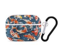 Many Fish Earbuds Organizer Shockproof Protective Airpods Pro Cover with Carabiner Clip Anti Fall Carrying Earphone Case Cover for Airpods Pro 2nd Generation White