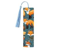 Many Foxes 5 Pc Artistic Bookmark Set for Women, Tassel Wooden Bookmarks Study Supplies