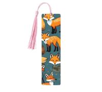 Many Foxes 5 Pc Artistic Bookmark Set for Women, Tassel Wooden Bookmarks Study Supplies