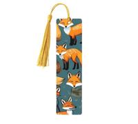 Many Foxes 5 Pc Artistic Bookmark Set for Women, Tassel Wooden Bookmarks Study Supplies