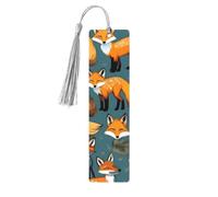 Many Foxes 5 Pc Artistic Bookmark Set for Women, Tassel Wooden Bookmarks Study Supplies