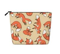 Many Foxes Cosmetic Bag - Single Layer Large Capacity Travel Organizer, Daily Organizer with Zipper