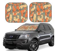 Many foxes Print Car Sun Shade Windshield 2-Piece Foldable Front Windshield Sun Visor Sunshade for Car Windshield, M