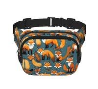 Many foxes print Fanny Pack Purse with Adjustable Strap Square Double Layer Waist Bag Belt Unisex Everywhere