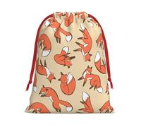 Many Foxes Print Functional Gift Storage Bag Eco-Friendly Comfortable Touch Outdoor Activities Use