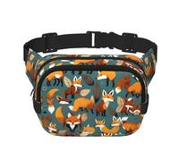 Many foxes print print Fanny Pack Purse with Adjustable Strap Square Double Layer Waist Bag Belt Unisex Everywhere