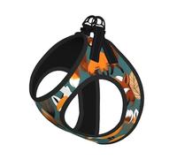 Many Foxes Print Printing Dog Summer Harness With Leash Set,Adjustable And Reflective Step-In Puppy Pet Vest Harnesses