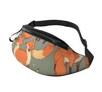 Many Foxes Printed Personalized Waist Bag, Lightweight and Versatile Crossbody Bag for Everyday and Outdoor Adventures