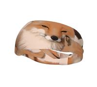 Many Foxes Printed Sports Headband, Athletic Sweatbands with Wide Comfort Fit Stretchy Breathable Fabric for Gym Yoga Running Tennis Basketball