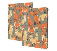Many Foxes Printed Tablet Case for Ipad 7th Generation 10.2", Pu Leather Non-Slip Tablet Cases Shockproof Stand Cover with Auto Sleep/Wake Cover