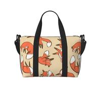 Many Foxes Printed Travel Duffel Bag for Women Men - Weekend Overnight Bags with Adjustable Shoulder Strap and Handle