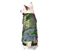 Many Frogs Sing on The Branches Butterflies Printed Dog Hoodie Soft Dog Sweatshirt Cute Cat Dog Clothes for Small Dogs Kitten Puppy, XS