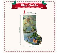 Many Frogs Sing on The Branches Butterflies Printed Modern Patchwork Christmas Stocking ¨C 18in Washable Holiday Sock for Family, Kids & Home Decor