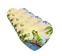 Many Frogs Sing on The Branches Car Air Freshener Cards Set of 4 Pieces Long Lasting Hanging Scented Cards for Bedroom Wardrobe Car Aromatherapy Tablets for Men Women Rearview Mirror Pendant