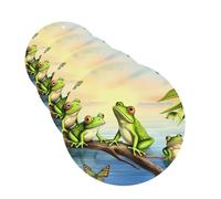 Many Frogs Sing on The Branches Car Air Freshener Cards Set of 4 Pieces Long Lasting Hanging Scented Cards for Bedroom Wardrobe Car Aromatherapy Tablets for Men Women Rearview Mirror Pendant