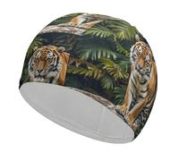 Many Frogs Sing on The Branches High Elasticity Swimming Caps Adult Non-Slip Waterproof Swim Caps Long Hair Swimmings Hat Women Swims Hat