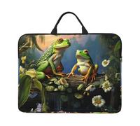 Many Frogs Sing on The Branches Laptop Case 14 in, TSA Laptop Sleeve Shockproof Protective Notebook Case Water Resistant Computer Bag with Handle Briefcase Handbags for Men Women