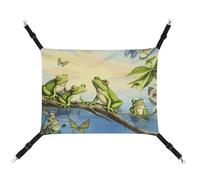 Many Frogs Sing on The Branches Summer Butterflies Lake Water Cat Hammock Soft Sleeping Hammocks Adjustable Pet Hammock All Season Use for Cats, Ferret, Puppy, Rabbits, Small Animals (Classical)