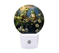 Many Frogs Sing on The Branches Summer Butterflies Lake Water Night Lights Plug Into Wall, LED Nightlights Auto On/Off Dusk to Dawn Sensor, Energy Efficient Night Lamp Soft Glow for Hallway Bedroom Ba