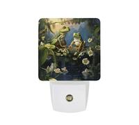 Many Frogs Sing on The Branches Summer Butterflies Lake Water Night Lights Plug Into Wall, LED Nightlights Auto On/Off Dusk to Dawn Sensor, Energy Efficient Night Lamp Soft Glow for Hallway Bedroom Ba