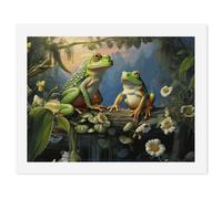 Many Frogs Sing on The Branches Summer Butterflies Lake Water Paint by Numbers Kit for Adults Beginners, Personalized Paint 30x40cm for DIY Crafts, Cute Painting for Office Wall Decor Gift, Home Activ