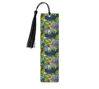 Many Frogs Sing On The Branches Summer Butterflies Lake Water Print 5pcs Wooden Bookmark for Men Women, Bookmarks with Tassel, Bookmarks Gifts for Book Lovers