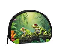 Many Frogs Sing On The Branches Summer Butterflies Lake Water Print Coin Purse Mini Wallet for Women Girls Personality Small Coin Pouch Shell Storage Bag Clutch Wallets, One Size, Casual