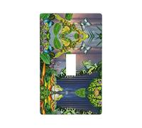 Many Frogs Sing On The Branches Summer Butterflies Lake Water Print Decorative 1-Gang Wall Plate,Standard Size Unbreakable Polycarbonate Switch & Outlet Cover