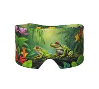 Many Frogs Sing On The Branches Summer Butterflies Lake Water Print Sleep Eye and Ear Muffs Mask - Soft & Breathable, Ideal for Travel, Meditation, and Nighttime Use