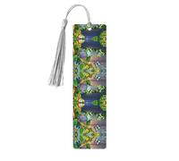 Many Frogs Sing On The Branches Summer Butterflies Lake Water Print Wooden Bookmark Bookmarks with Tassels Book Marks for Reading Hardcover Books Notebooks
