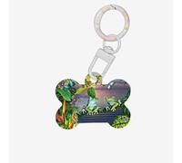 Many Frogs Sing On The Branches Summer Butterflies Lake Water Printing 1 Pc Dog Bone Shape Id Tags Double Sided with Key Ring Craft for Pets